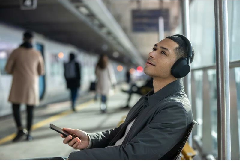 Kufje me brez, Sony, WH-1000XM5, Bluetooth, anulim zhurme, mikrofon, të zeza