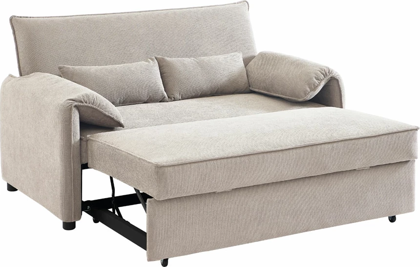 Sofa krevat Rubik, 3 vende, ngjyrë latte, 161x84x92