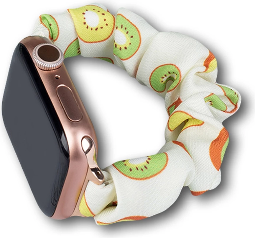 Rrip tekstili për Apple Watch Hurtel, model kiwi, elastik, i bardhë