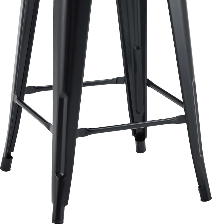 Karrige për bar me shpinë, Utopia,, metal, e zezë, 42x42x86cm