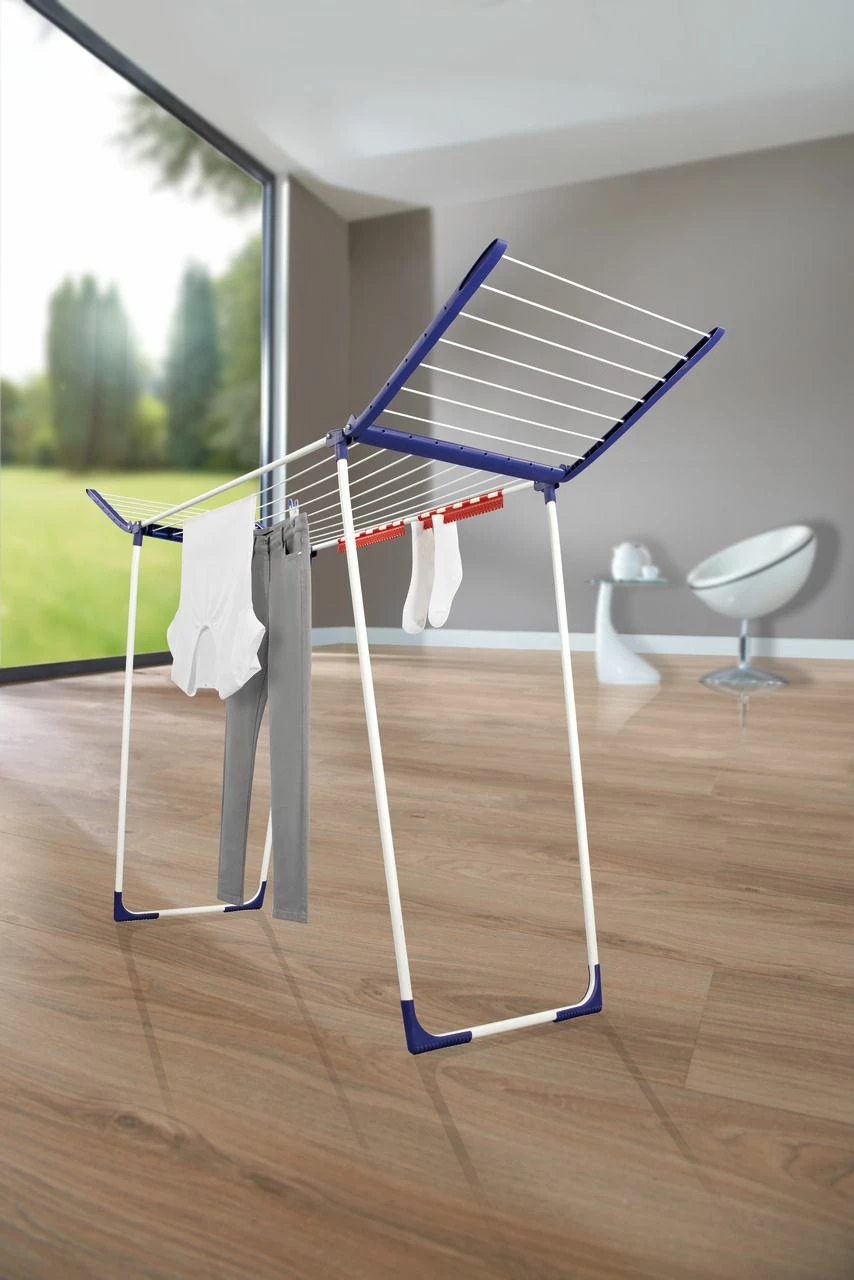 Tharëse rrobash Leifheit Pegasus 180 Solid MAXX 18 m, 15 kg, me 2 grepëza, bardhë/kaltër