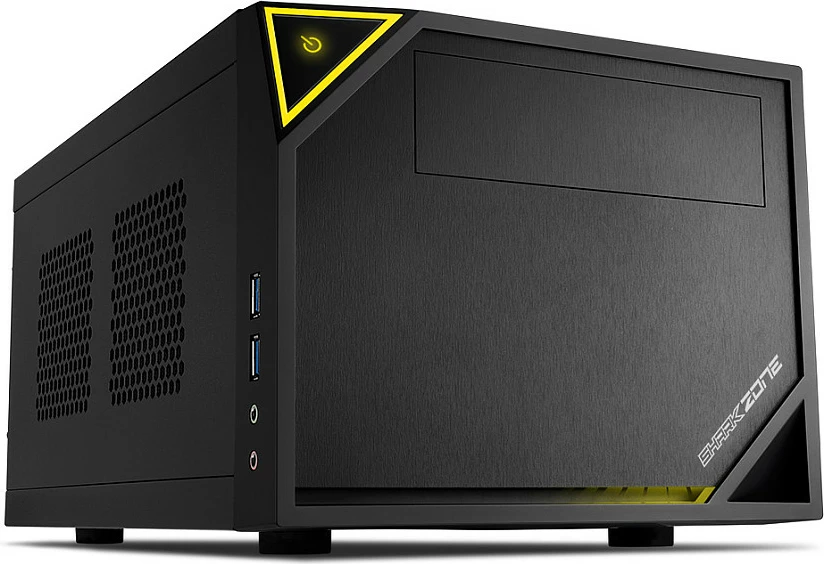 Kasë Sharkoon Shark Zone C10 Mini-ITX, metal, e zezë/verdhe