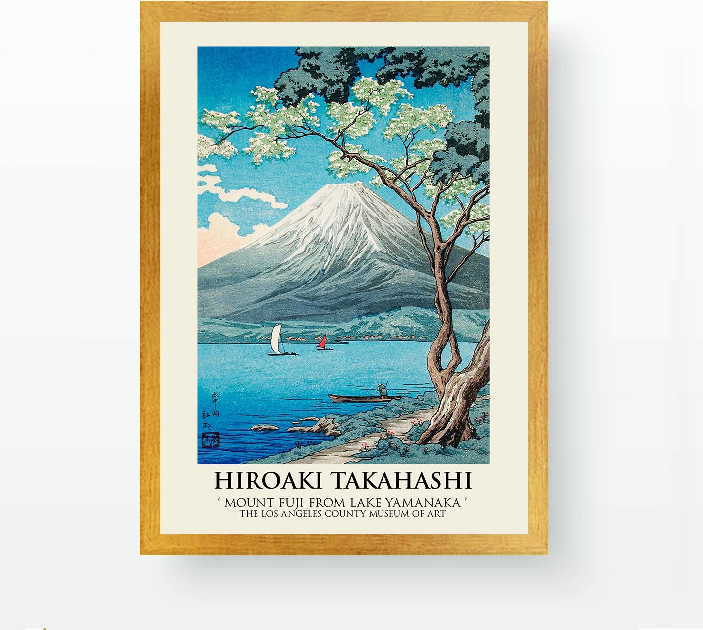 Pikturë dekorative me kornizë, Mount Fuji nga Lake Yamanaka, shumëngjyrëshe, 35x45cm