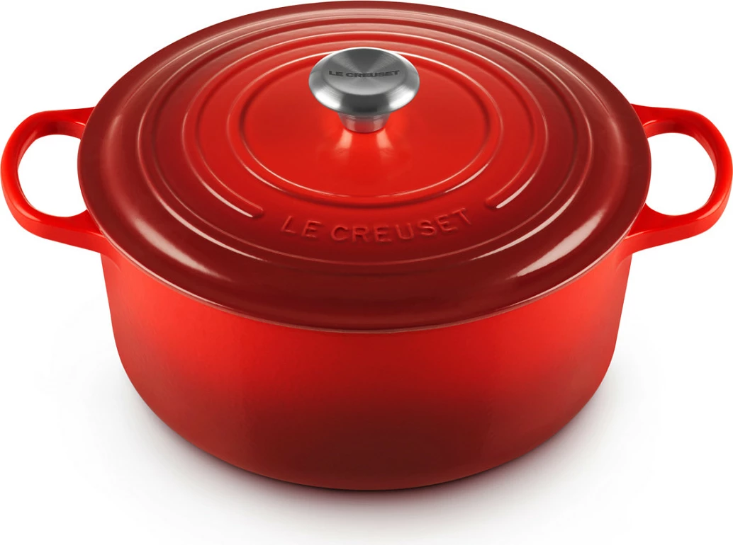 Tenxhere Le Creuset Signature 6.7L, gize, e kuqe, 28cm
