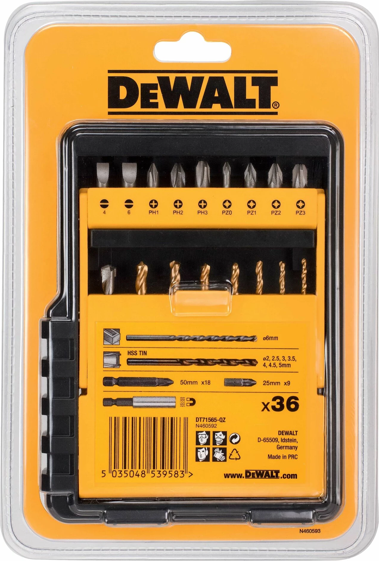 Set bitash për kaçavidë Dewalt DT71565 36 copë