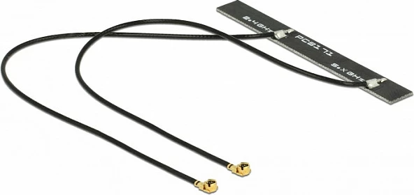 Antenë WLAN DeLOCK 89631, 5 dBi, dual-band 2.4/5 GHz, U.FL/MHF, e zezë