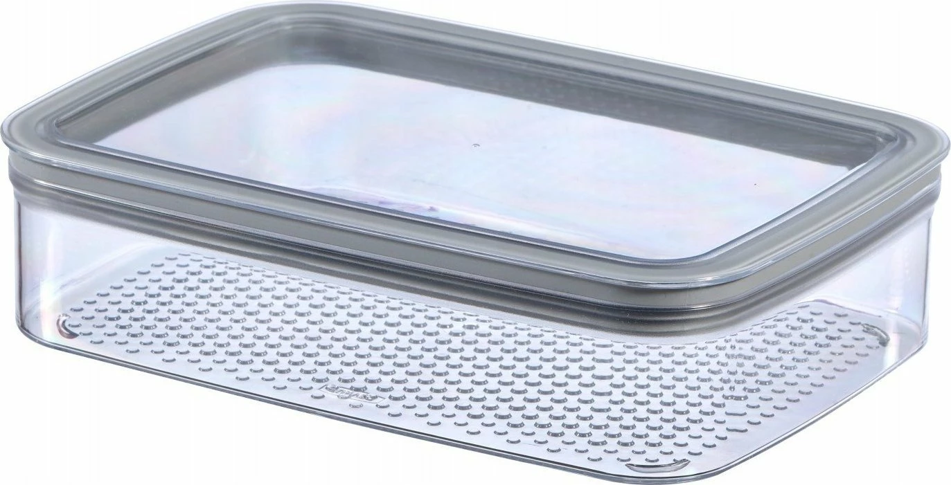 Kuti ruajtjeje ushqimi Curver Dry Cube 1.4L, hermetike, plastikë, 1 copë, transparente/gri