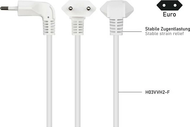 Kabllo zgjatëse rryme Kabelmeister, Euro, 3 priza, 0.2 m, e bardhë