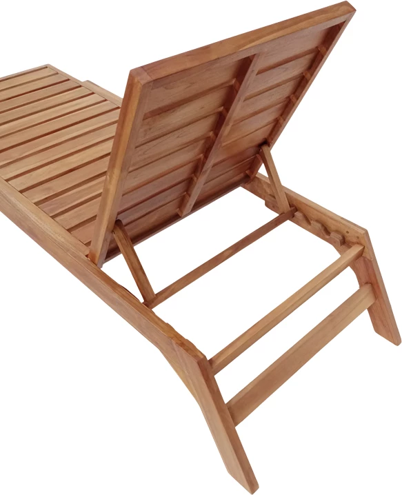 Shezlong Melop, dru tik, ngjyrë natyrale, 200x70x35cm