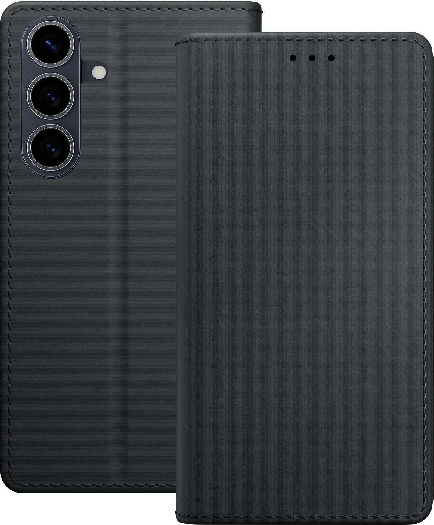 Mbështjellës me portofol 3mk Protection Wallet Case për Samsung Galaxy S26+, me kapak magnetik, xhepa për 3 karta, funksion stand, i zi