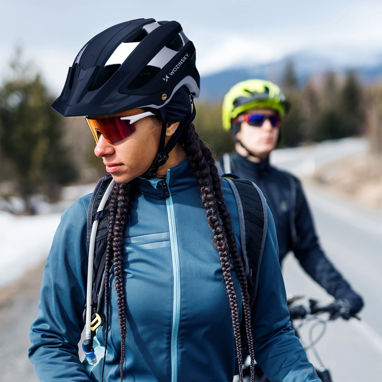 Kaskë biçiklete MTB, Wozinsky HT-001VCS, L (57-62 cm), PC+EPS, ventilim i lartë, e lehtë, e zezë/argjend