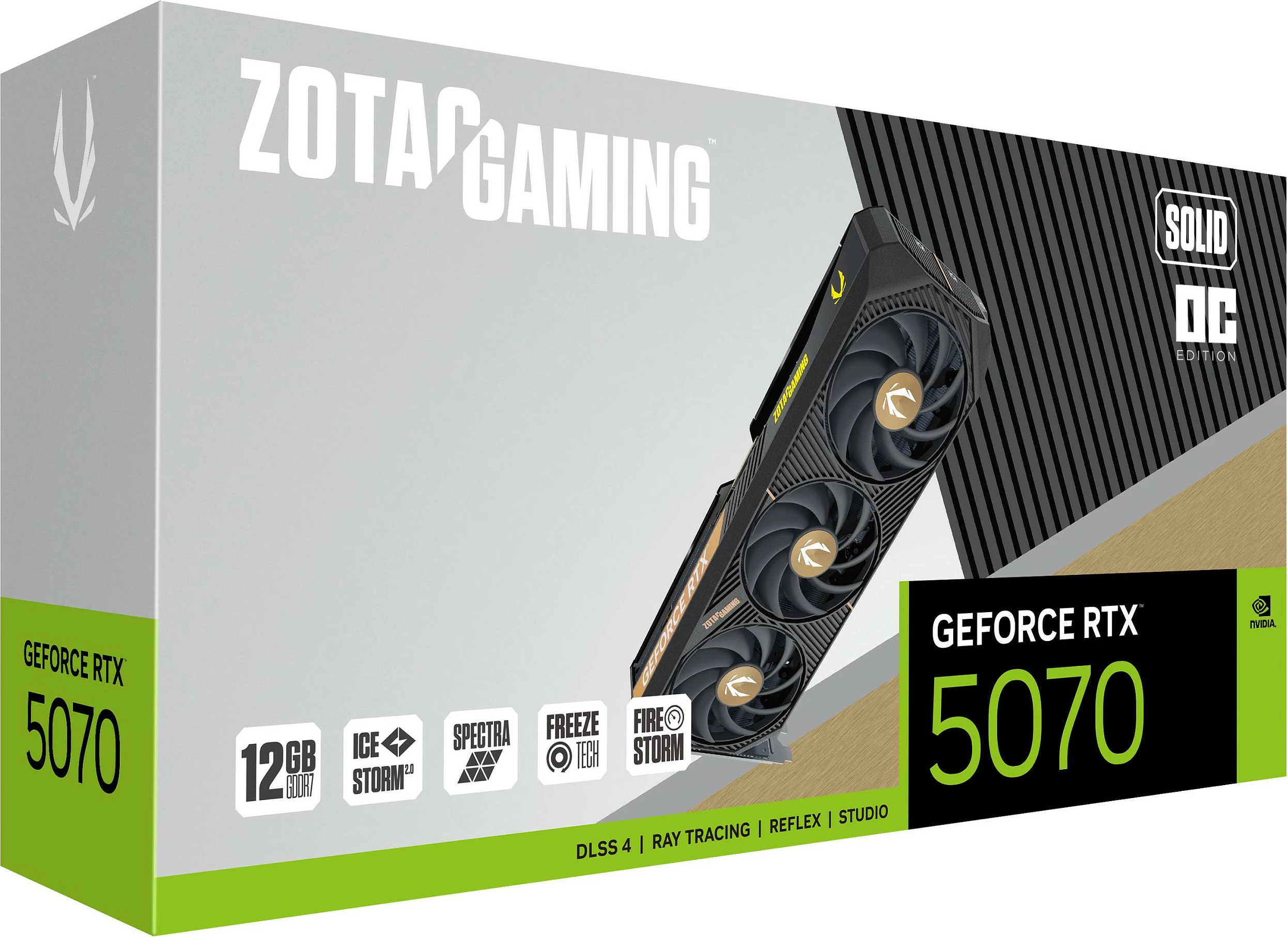 Kartelë grafike Zotac GAMING GeForce RTX 5070 SOLID OC, 12 GB, GDDR7, PCI Express x16 5.0, Multi