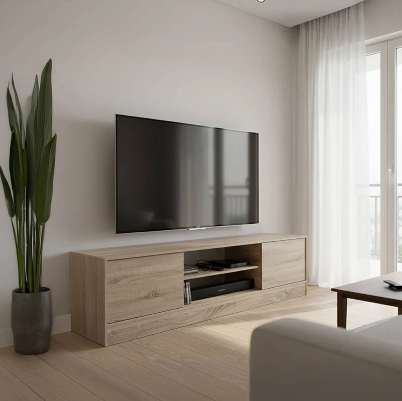 Komodë TV Sasa I, ngjyrë sonoma, 150x35x41.5cm