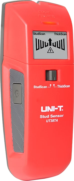 Detektor muri, UNI-T UT387A, dy moda StudScan/ThickScan, detektim dru/metal deri 28.5 mm dhe kabllo me rrymë deri 50 mm, e kuqe-gri