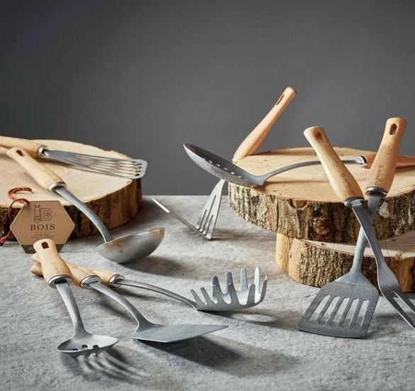Spatulë fleksibile De Buyer B BOIS 30 cm, gri, set 2 copë