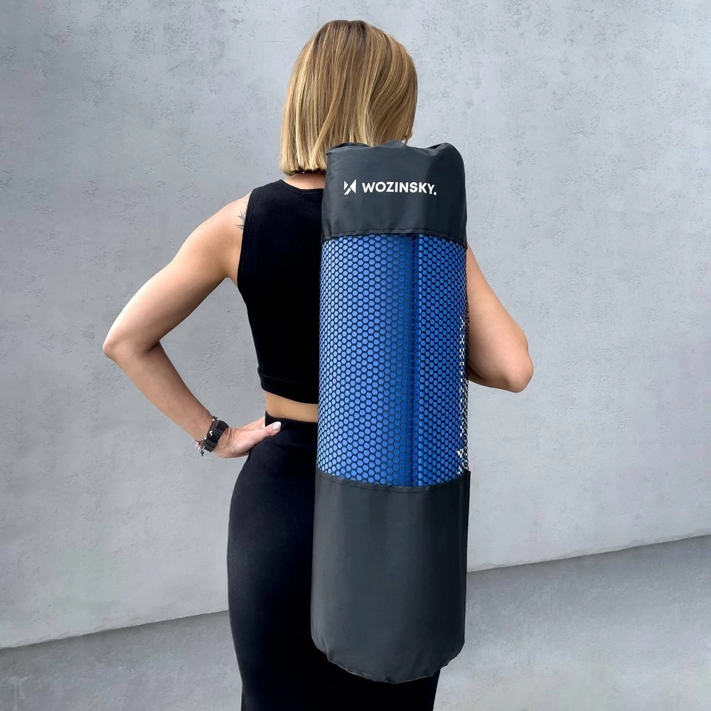 tapet ushtrimesh për yoga/fitness, Wozinsky, WNSP-PINK, 181x63x1 cm, shkumë NBR, antirrëshqitës, 900 g, rozë, me rrip dhe qese