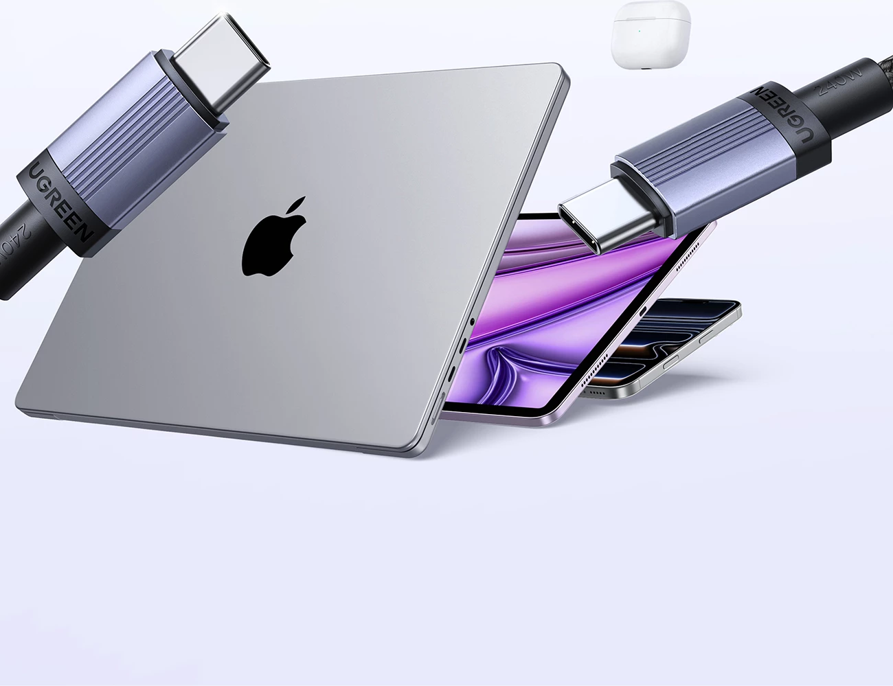 Kabllo USB-C në USB-C Ugreen 240W PD 3m E-Marker, e zezë