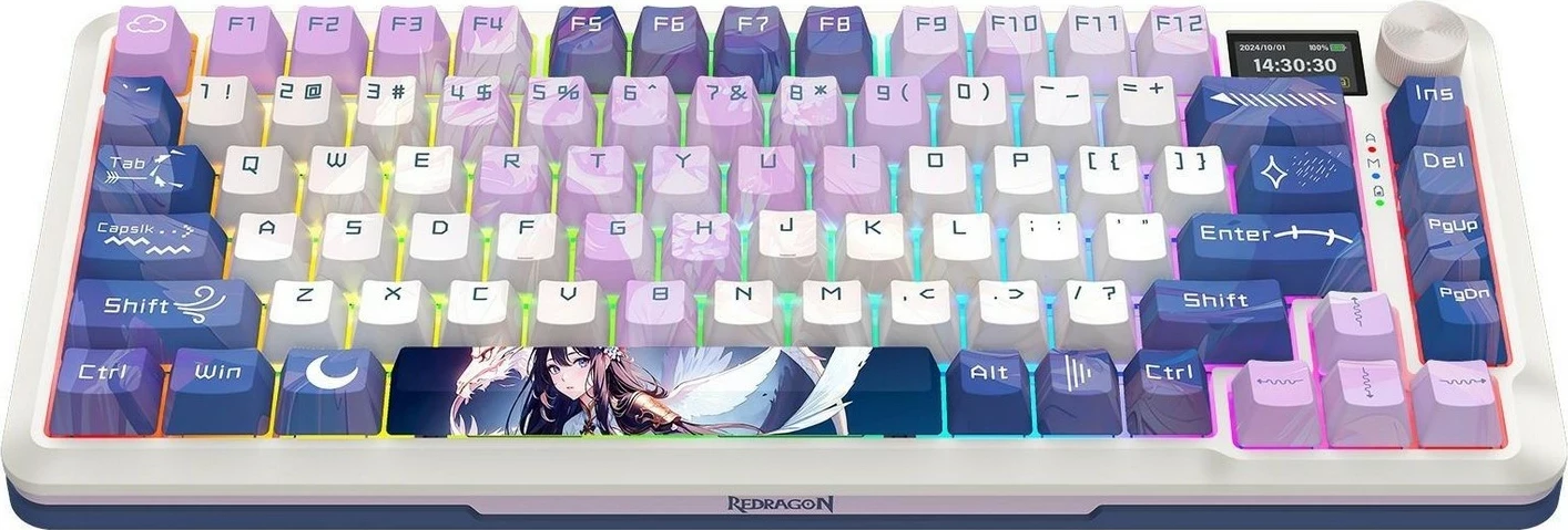 Tastierë mekanike Redragon Flekact Pro K708AK-RGB-PRO, 75%, RGB, wireless/wired, purple