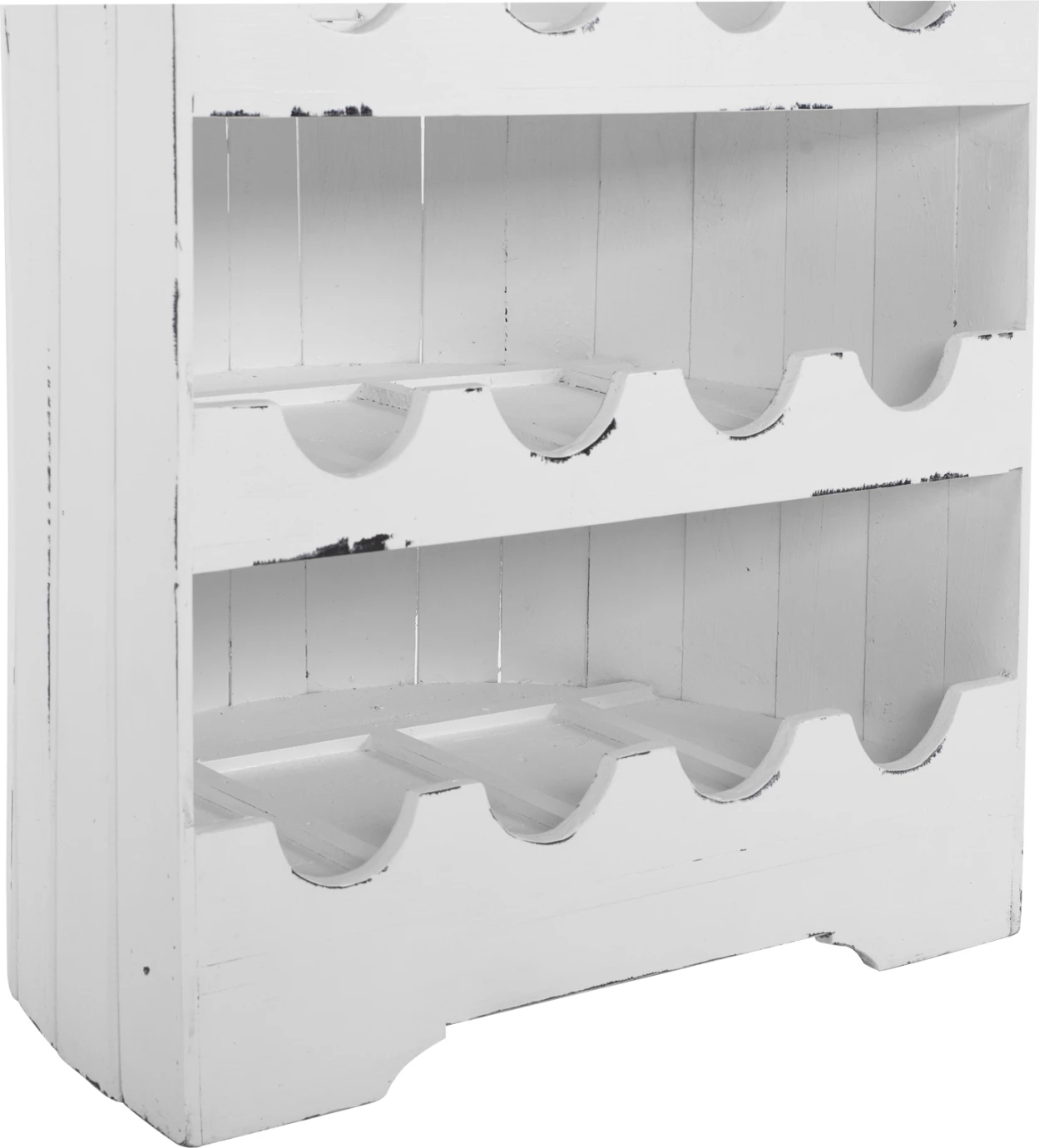 Raft vertikal për shishe, formë anije, dru mahogany, FH9494, 55x30x195H cm