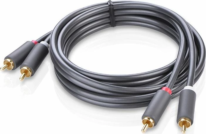 Kabl audio Ugreen 10518 2x RCA në 2x RCA 2m, gri