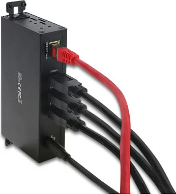 USB hub DeLOCK, 3x USB-A 5Gbps + RJ45 Gigabit PoE++ 60W, USB-C, metal, i zi