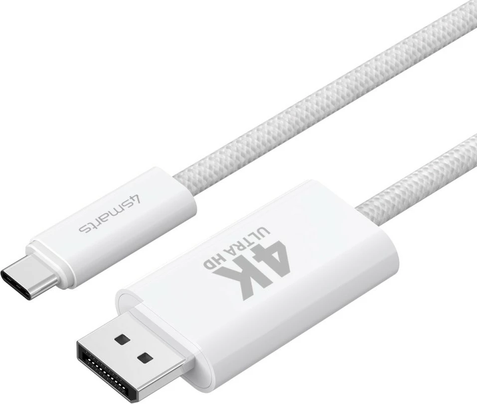 Kabllo USB-C në DisplayPort 4smarts 540958, 2 m, e bardhë