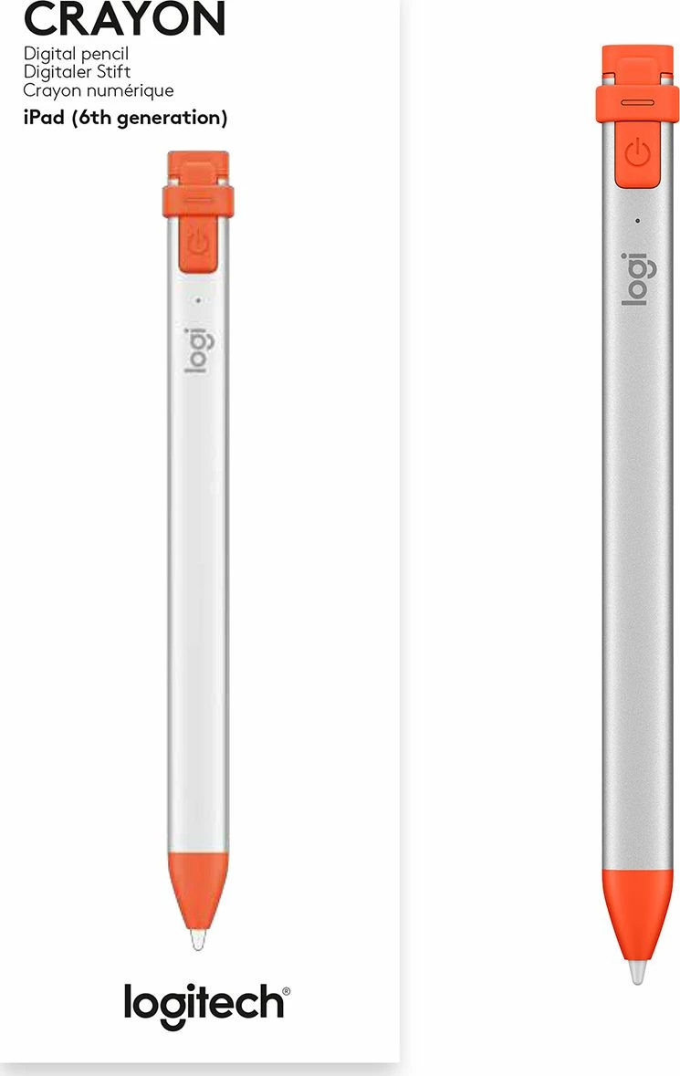 Stilus Logitech Crayon 914-000034, për iPad, Lightning, argjendtë-portokalli