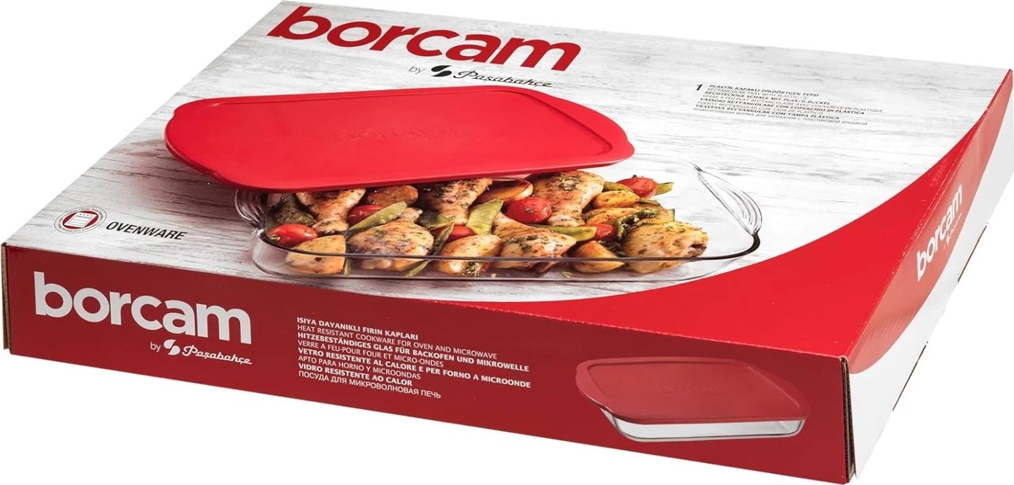 Enë për pjekje me kapak të plastikës, Borcam (1 copë) 3.85 L