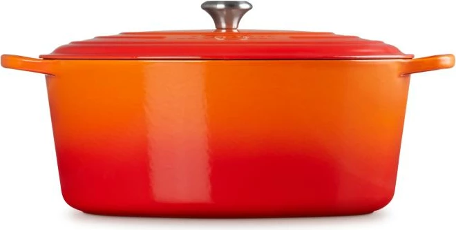 Kaserolë ovale rostimi, Le Creuset Signature 21178400902430, 40 cm, me kapak, e kuqe