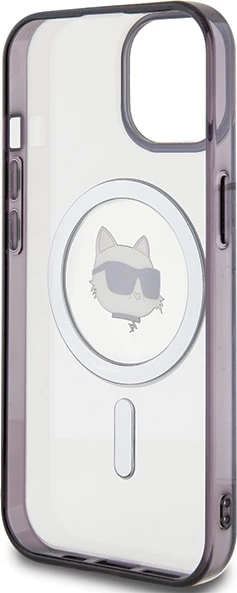 Mbështjellës telefoni Karl Lagerfeld KLHMP15SHCHNOTK IML Choupette's Head iPhone 15 6.1", hardcase, MagSafe, transparent