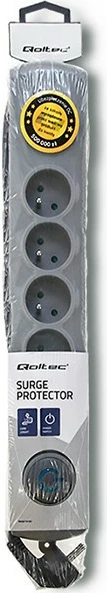 Prizë mbrojtëse Qoltec 50199, 6 dalje, 5m, Gri
