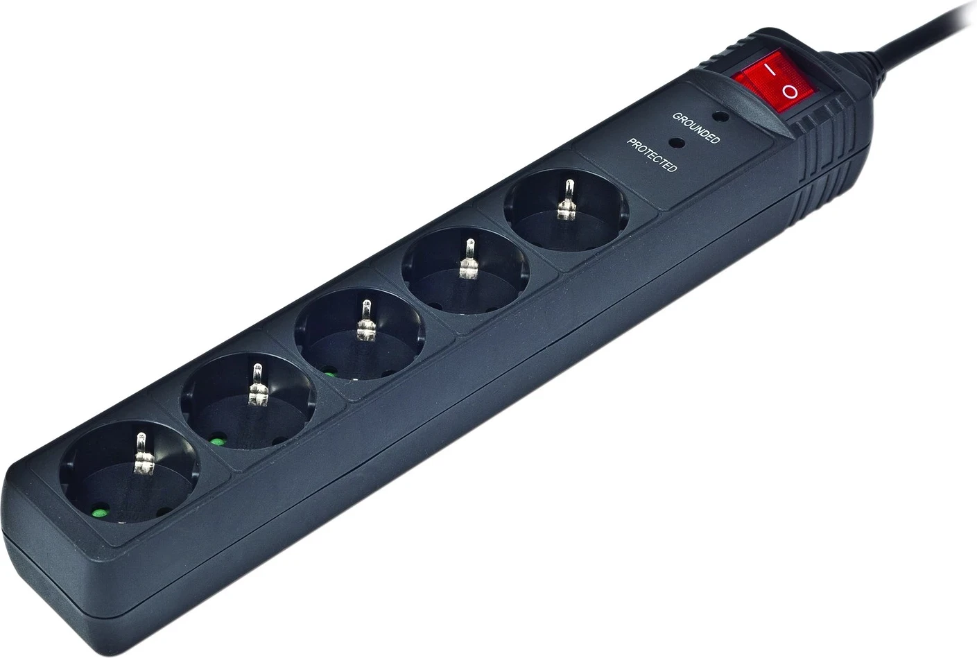 Kabllo vazhduese Gembird SPG5-C-10, 5 prizë AC, 250 V, 3 m, i zi