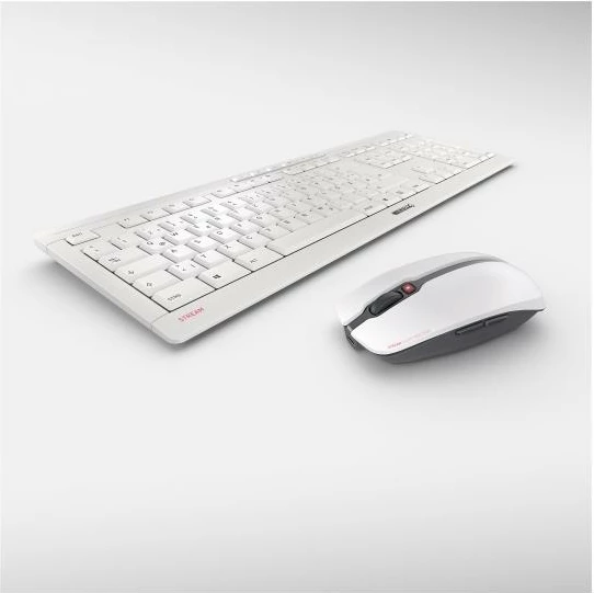 Set tastierë dhe maus Cherry STREAM DESKTOP RECHARGE JD-8560DE-0, wireless, bateri të rikarikueshme të zëvendësueshme, USB-C, AES-128, bardhë, set