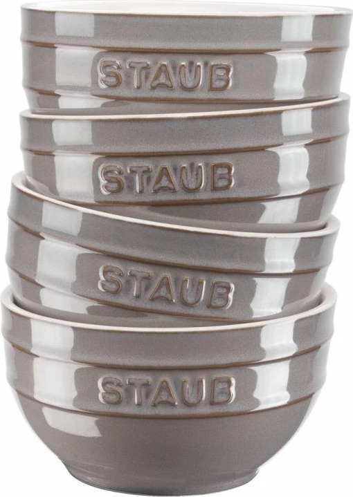 Filxhanë ceramike STAUB 700 ml, të hirtë, set prej 4 copë