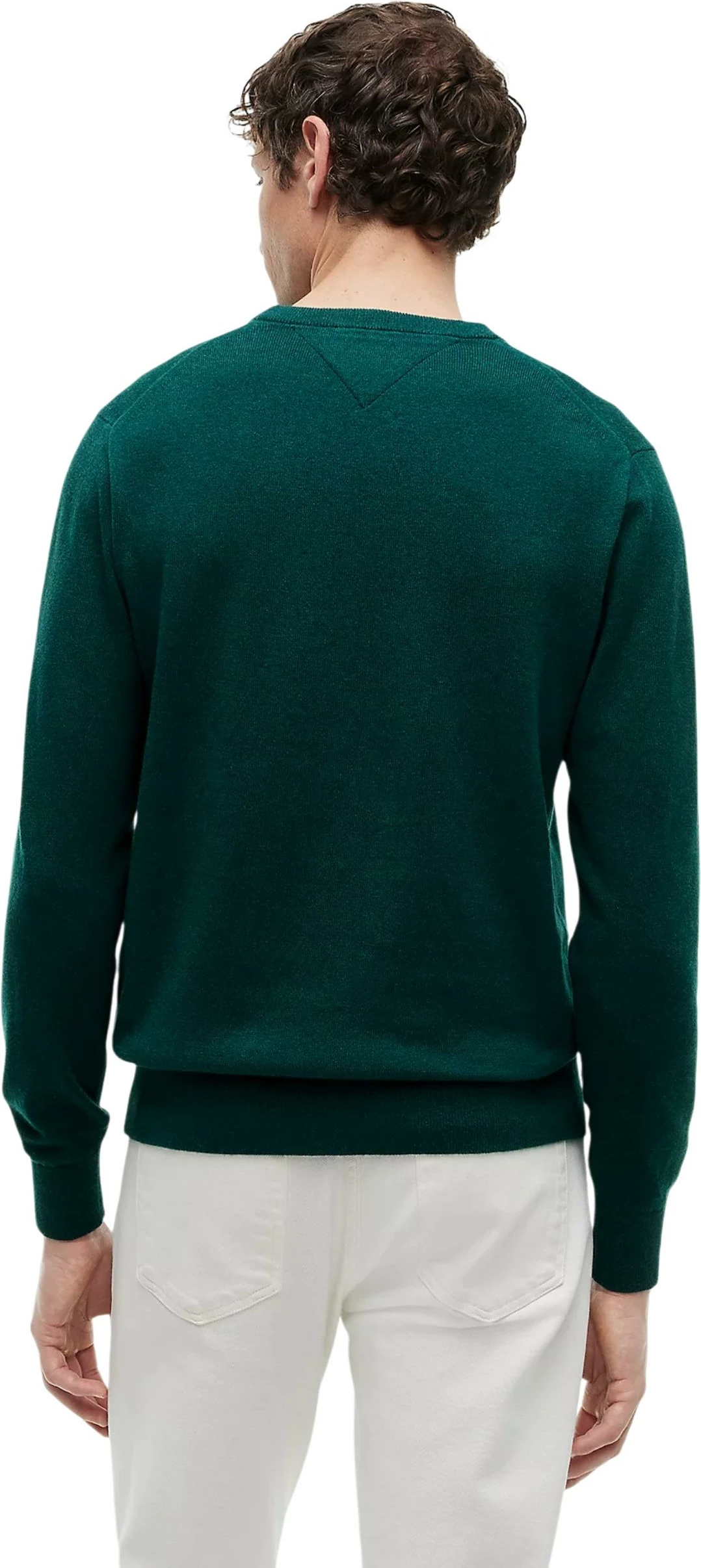 Xhemper për meshkuj Tommy Hilfiger PIMA ORG CTN CASHMERE MW0MW28046, i gjelbër i errët [Madhësia: L]