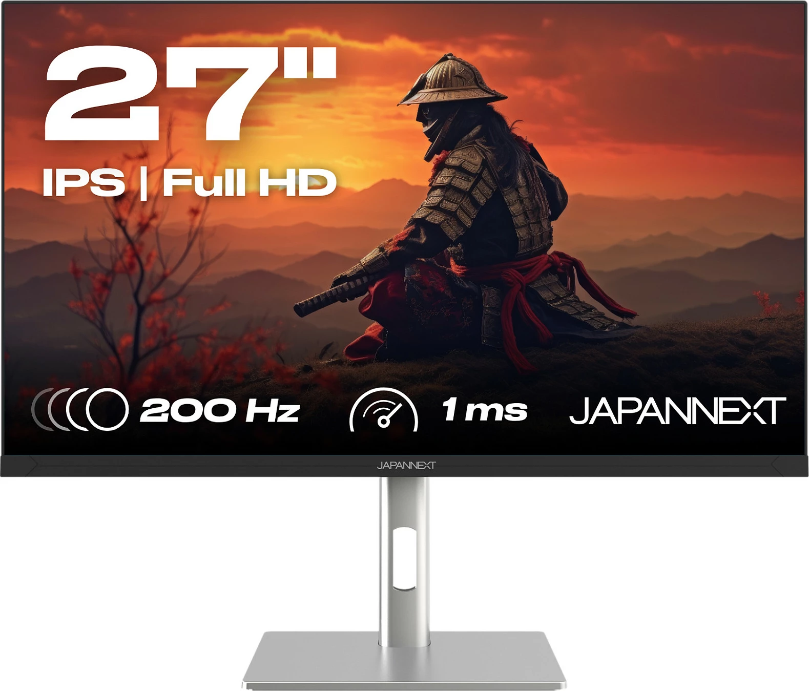 Monitor gaming JapanNext 27" Full HD 1920x1080, FreeSync, altoparlantë, zi/argjendtë
