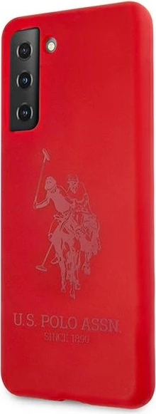 Mbështjellës U.S. Polo Assn. USHCS21SSLHRTRE për Samsung Galaxy S21, silikon, i kuq