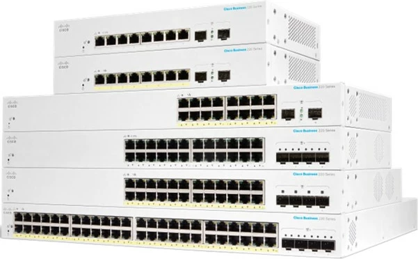 Switch Cisco CBS220-8FP-E-2G-EU, 8 porta Gigabit, PoE, rackmount, i bardhë