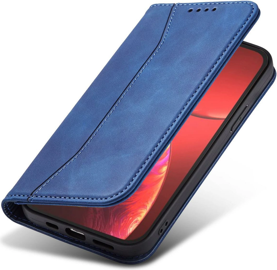 Mbështjellës Hurtel Magnet Fancy Case për iPhone 14 Pro Max, me kapak, portofol dhe qëndrim, Blu