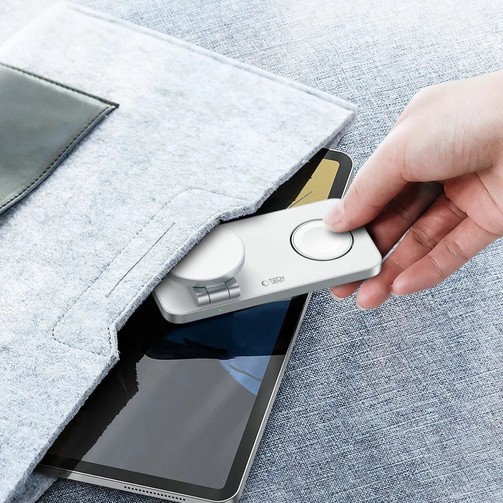 Karikues induktiv 3-në-1 Tech-Protect QI15W-A47 me MagSafe, USB-C, Bardhë