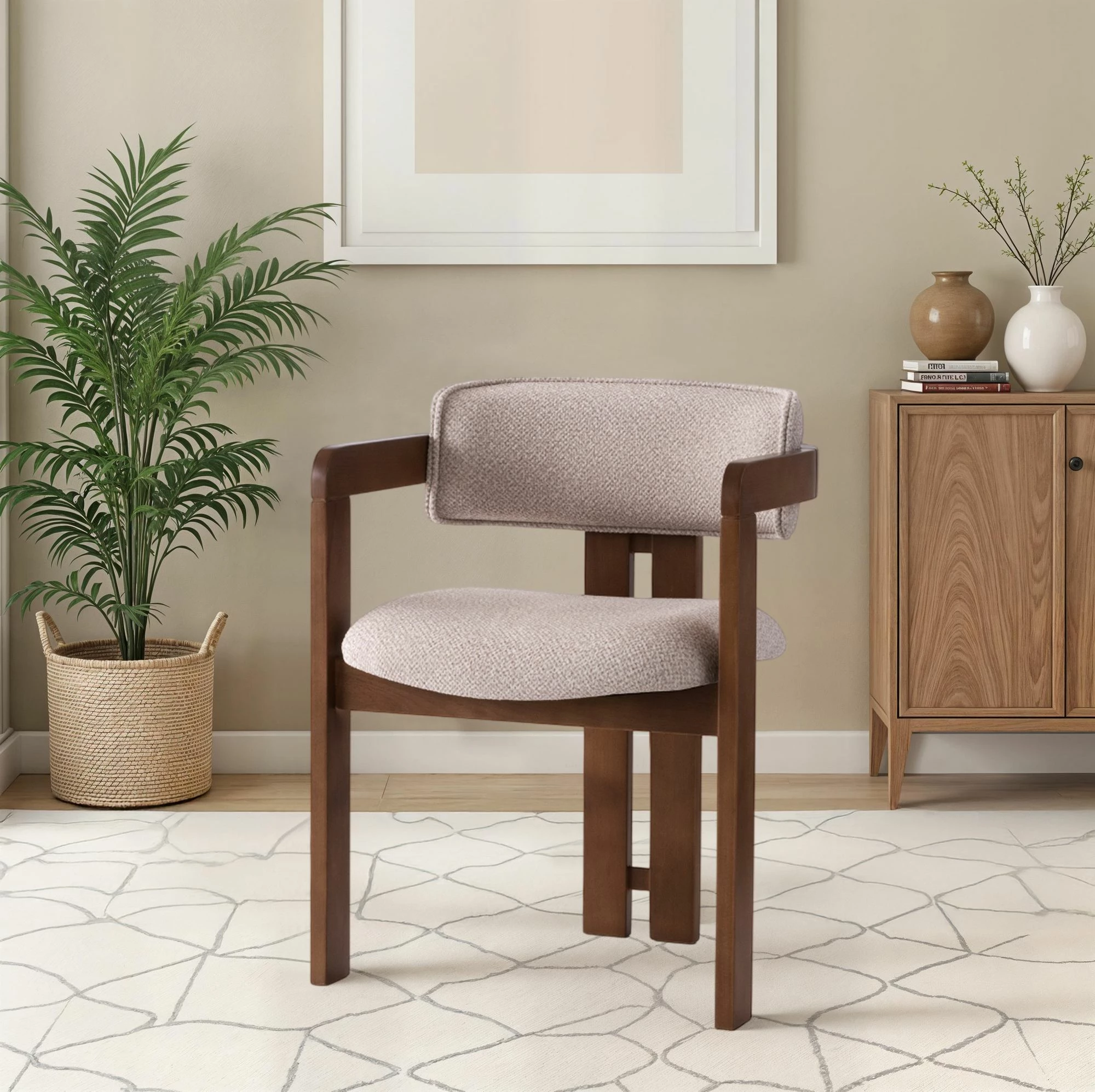 Karrige Hanah Home, Cozy - 048, ngjyrë arre dhe krem