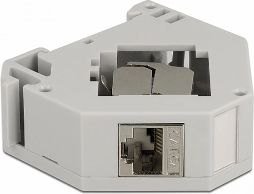 Adapter shinë DIN DeLOCK Keystone RJ45 Cat6A LSA, gri