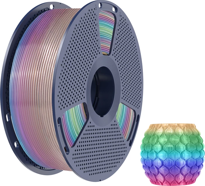 Filament PLA për printim 3D Sunlu PLA T R 04 transparent Rainbow