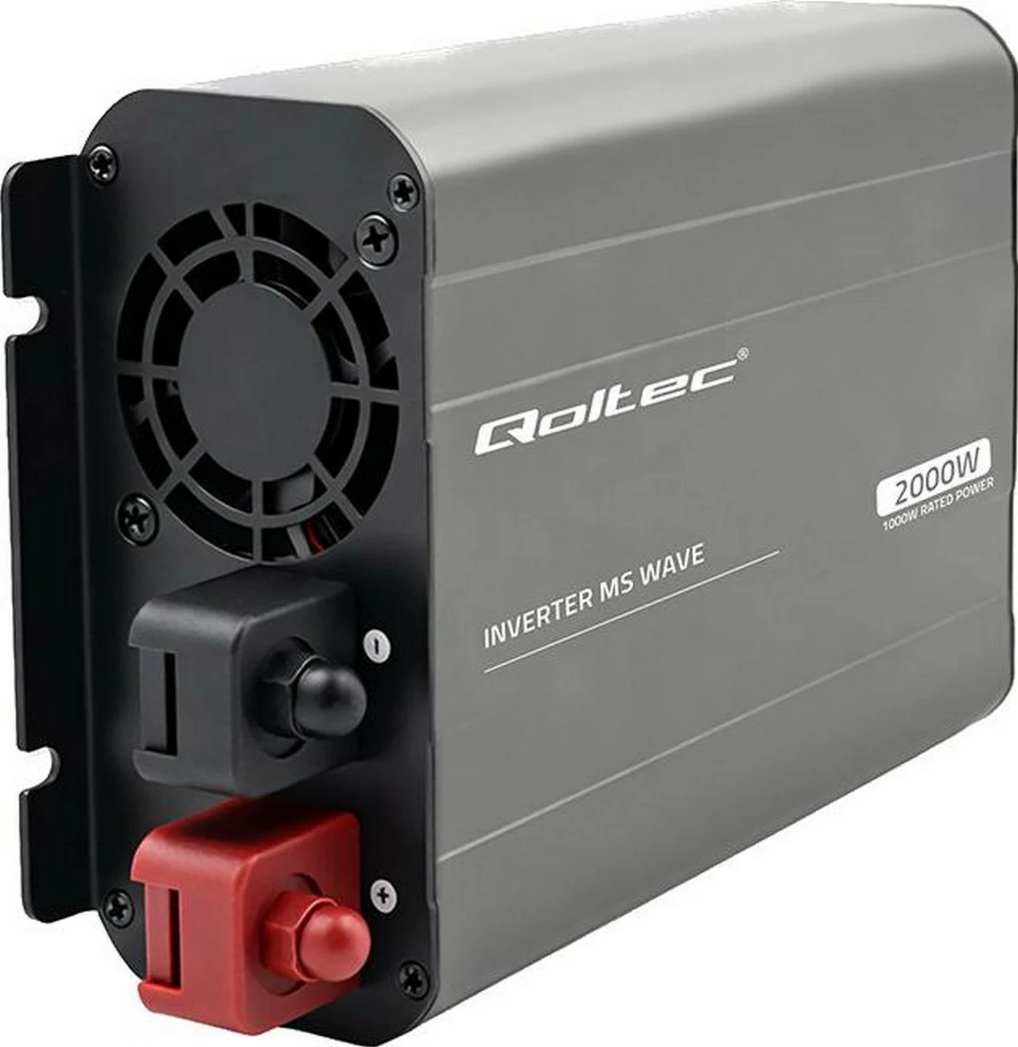 Inverter makinës Qoltec MS Wave, 12V në 230V, 1000/2000W, USB, bardhë