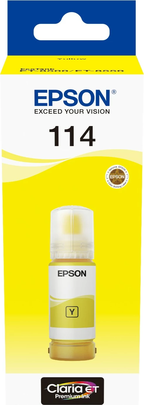 Bojë origjinale Epson 114, EcoTank ET-8550 ET-8500, 70 ml, e verdhë