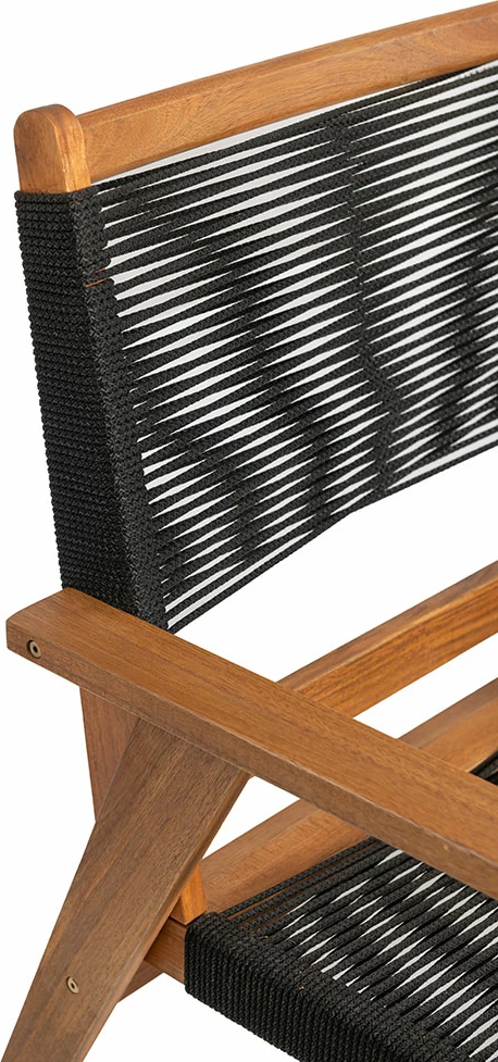 Karrige Cavo, e zezë-natyrale, litar dhe dru akacie, 67x73x85