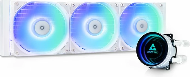 Ftohje me ujë AIO për CPU Chieftec Iceberg White 360 ARGB CLC-360-RGB-W, radiator 360mm, 3x120mm PWM, e bardhë