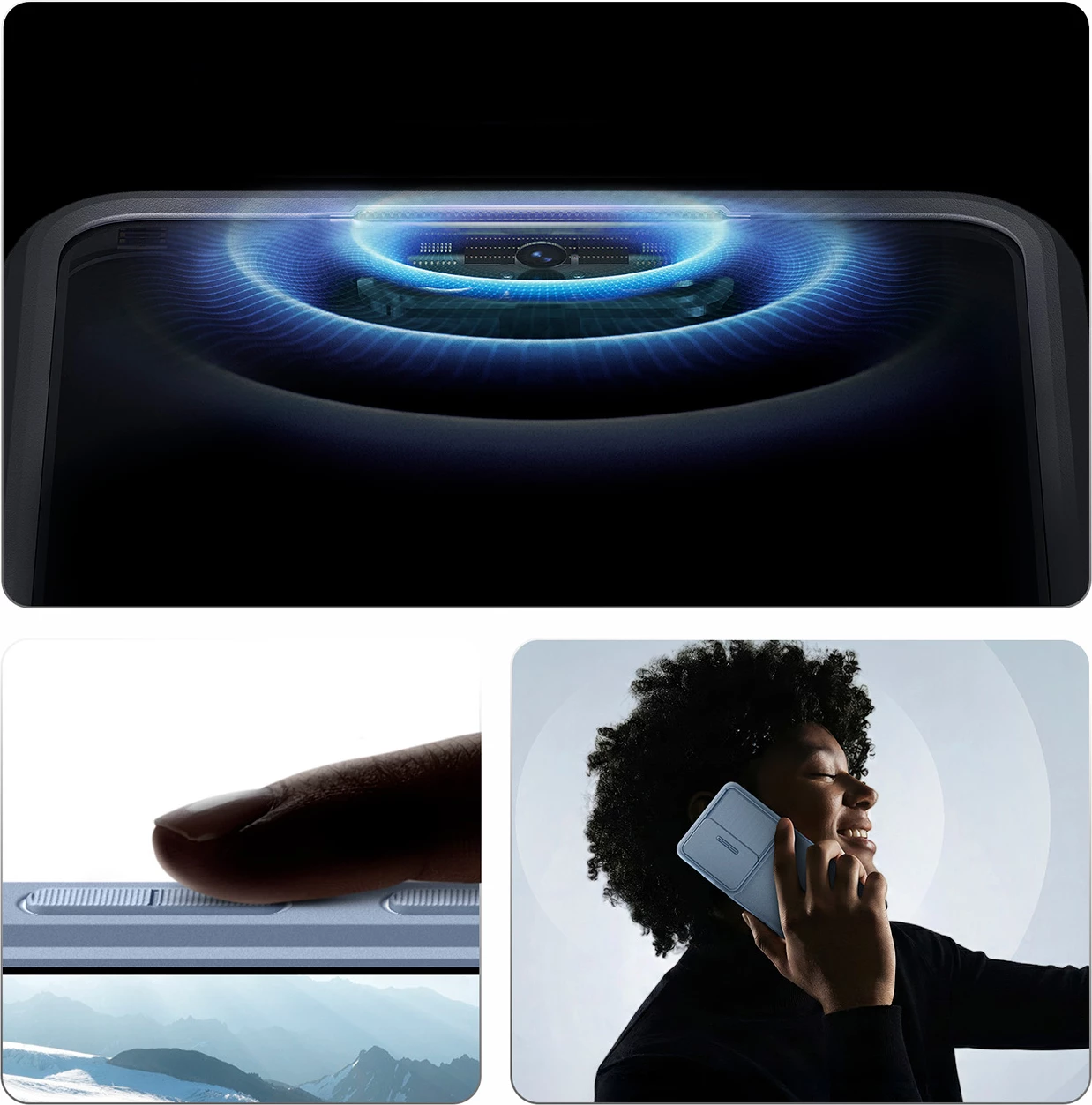 Mbështjellës Spigen Optik Armor për Samsung Galaxy S26 Ultra, me mbulesë rrëshqitëse për kamerë, Blu, 1 copë