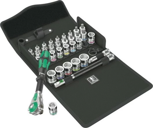 Set çelësa Wera 05003536001, 35 copë, zi/gjelbër