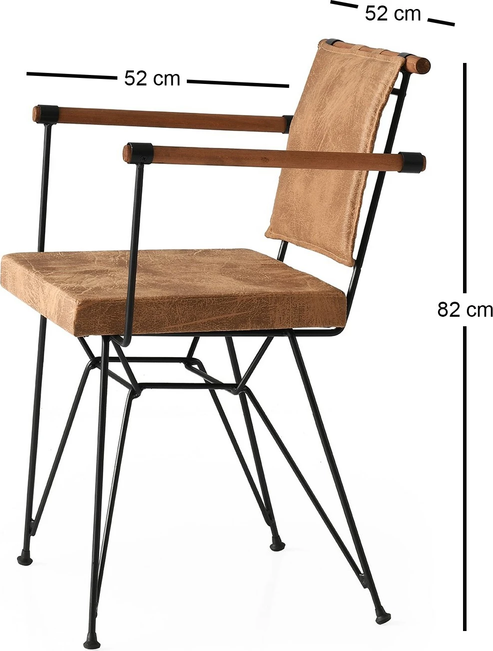 Set karrigesh (2 copë) Skye Decor, Penyez, kafe, 52x52x82cm